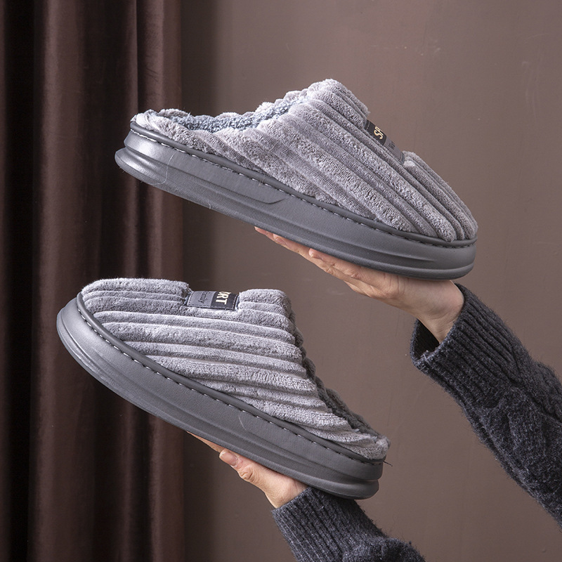 Insole Memory Foam - Pantuflas de Gamuza a Rayas para